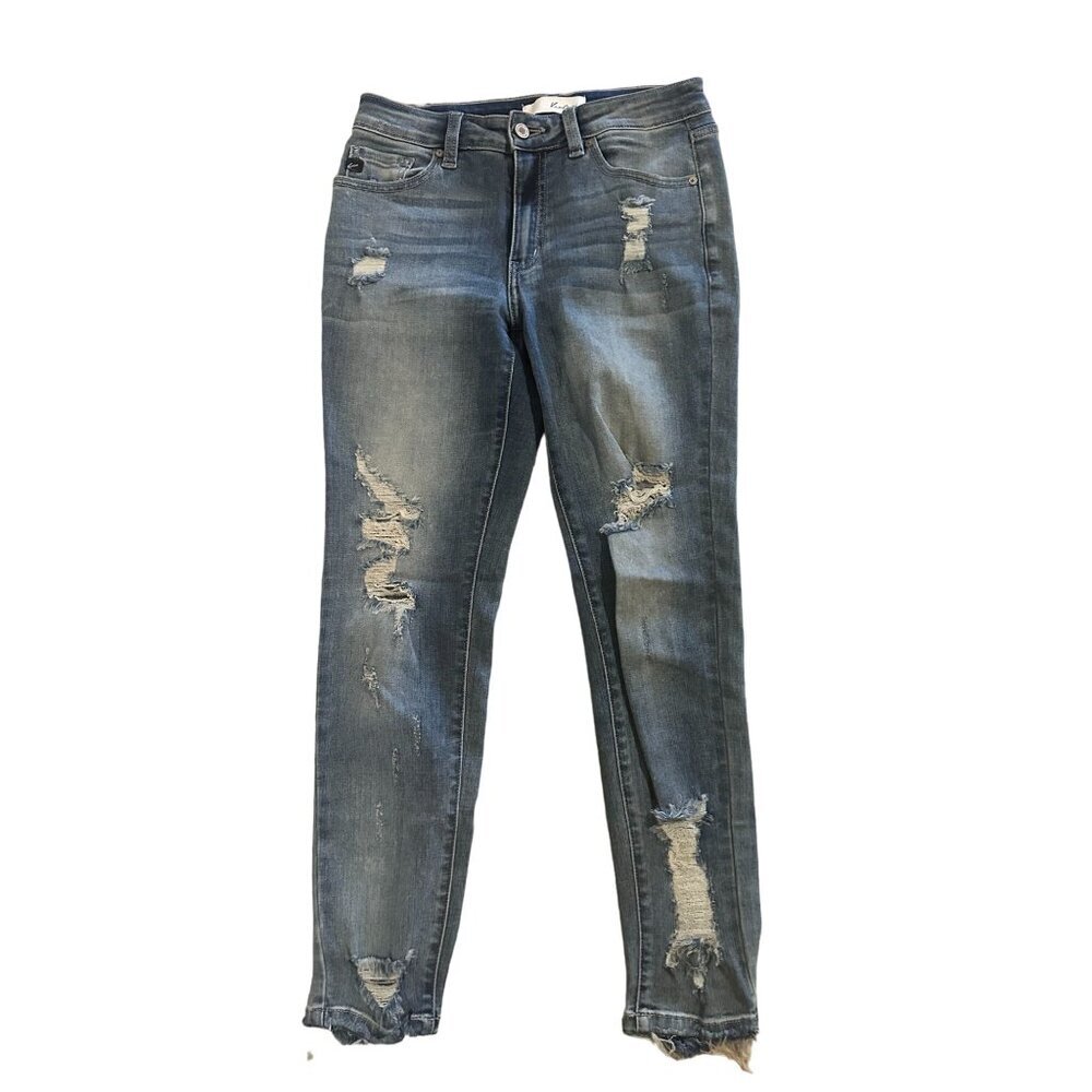 KANCAN Womens Distressed Skinny Ankle Jeans Size 28